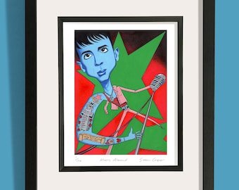 Marc Almond print. Limited edition Giclée print of original artwork commissioned by NME. Signed by illustrator Simon Cooper