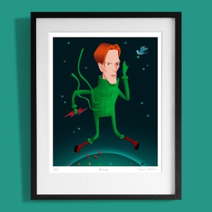 David Bowie print. Limited edition print signed by artist Simon Cooper