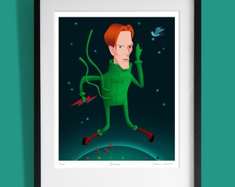 David Bowie print. Limited edition print signed by artist Simon Cooper