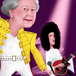 Queen print. Limited edition print signed by artist Simon Cooper image 3