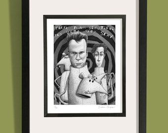 Cathal Coughlan and Sean Hughes . Limited edition Giclée print of original artwork commissioned by NME. Signed by illustrator Simon Cooper