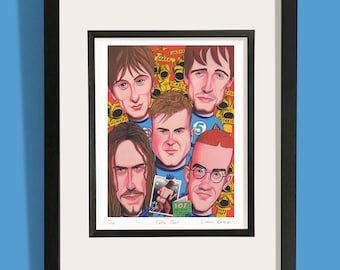 Take That print. Limited edition Giclée print of original artwork commissioned by NME. Signed by illustrator Simon Cooper