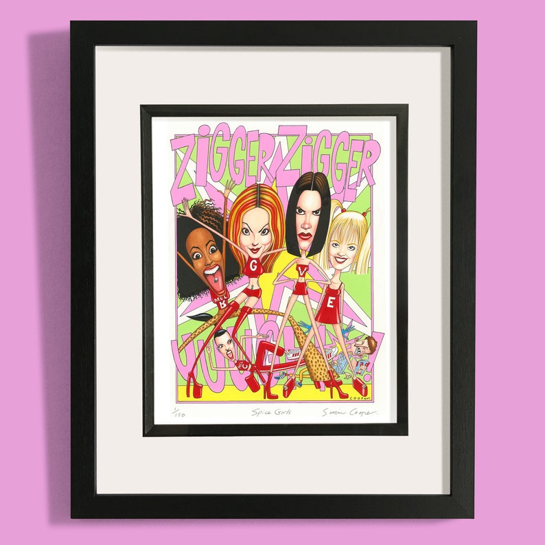 Spice Girls print. Limited edition Giclée print of original artwork commissioned by NME. Signed by illustrator Simon Cooper image 1