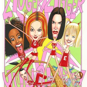 Spice Girls print. Limited edition Giclée print of original artwork commissioned by NME. Signed by illustrator Simon Cooper image 2