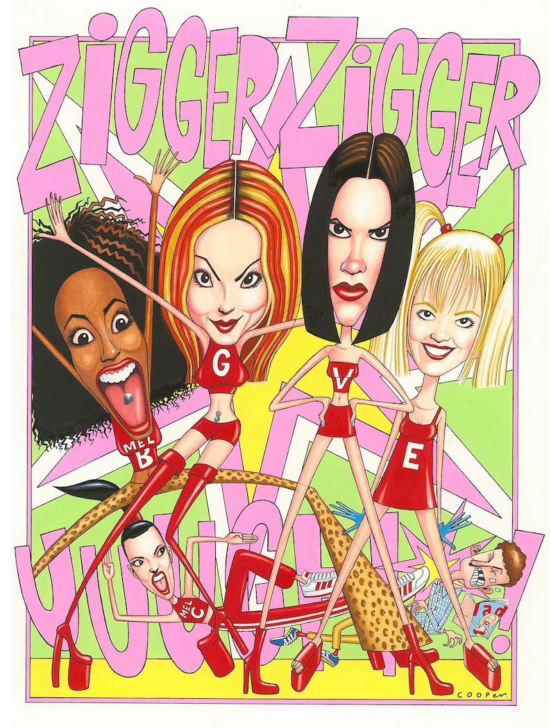 Spice Girls print. Limited edition Giclée print of original artwork commissioned by NME. Signed by illustrator Simon Cooper image 2