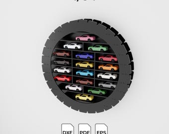 1:64 Scale Model Car Display Stand - Laser Cut Files (EPS, DXF, PDF)