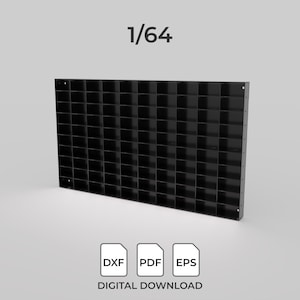 Diecast display stand, 1/64 100pc, Laser Cut File DXF, PDF, EPS