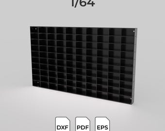 Diecast display stand, 1/64 100pc, Laser Cut File DXF, PDF, EPS