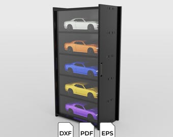 Diecast Display Stand, 1:64 Scale, Laser Cut File (EPS, PDF, DXF)