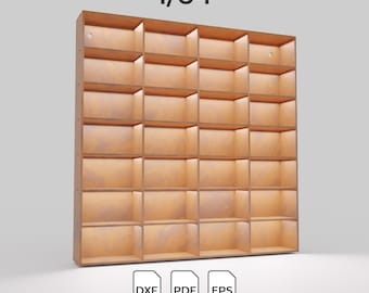 Diecast display stand, 1/64, Laser Cut File DXF, PDF, EPS