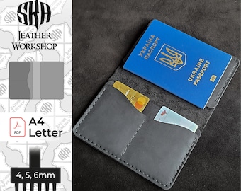 Leather Passport Cover Pattern (PDF Template)