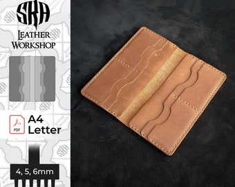 Slim Leather Wallet Pattern: Portmone Template (PDF)