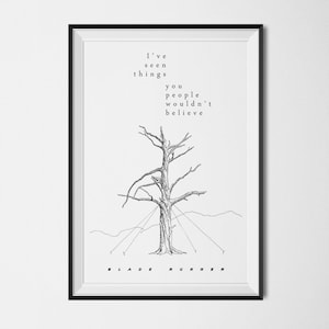 Blade Runner Poster - Tears in Rain - The Tree - Scifi - Instant Download