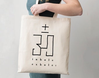 OM - Yoga - Inhale - Exhale - Canvas Bag - Recyclable - Shopping Bag - Minimalist