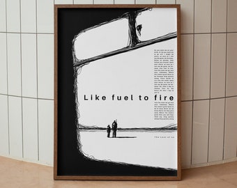 Ellie and Joel TLOU Lyrics Poster - Fuel to Fire Agnes Obel song Print - Physical Print