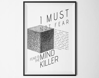 Fear Is The Mind-Killer_2 - Litany - Pain Box - Dune Quote Poster - Frank Herbert - Instant Download