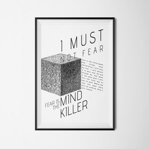 Fear Is The Mind-Killer_2 - Litany - Pain Box - Dune Quote Poster - Frank Herbert - Instant Download