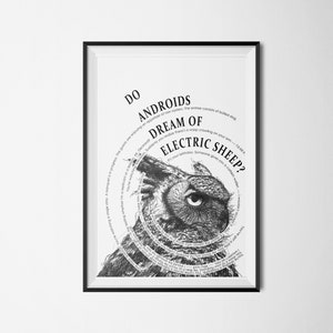 Blade Runner Poster-2 - Do Androids Dream Of Electric Sheep? - The Owl - Instant Download