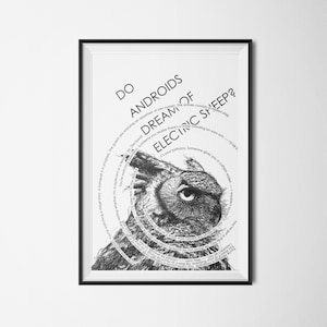 Blade Runner Poster - Do Androids Dream Of Electric Sheep? - The Owl Vers.2 - Instant Download