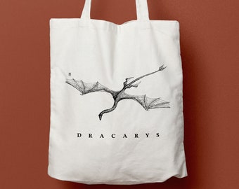 GOT Tote Bag - Dracarys - Dragon - Khaleesi - Mother of Dragons - Tote Bag - Canvas Bag - Recyclable - Shopping Bag - Minimalist