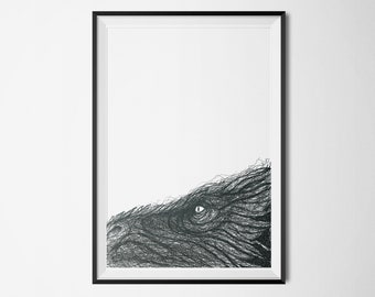 The Dragon -  Ink drawing poster - Art Print - Instant Download