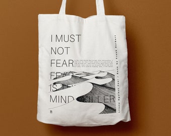La peur est un tueur d'esprit - Litanie - Sac fourre-tout - Sac en toile - Recyclable - Sac shopping - Minimaliste
