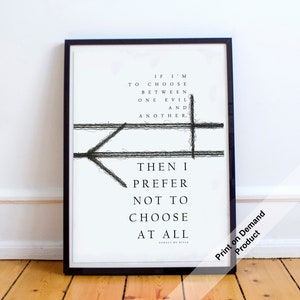 Poster con citazione - Geralt di Rivia - Tipografia Minimal - "Preferisco di no" - Stampa su richiesta