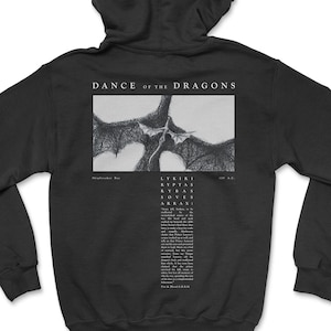 HOTD - Dance of the Dragons - Valyrian - Soves, Arrax! - Arrax and Vhagar - Design Unisex Pullover Hoodie - Gildan 18500 - Black