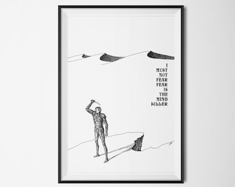Dune Quote Poster - Fear is the Mind Killer- Dune 2021 - Frank Herbert - Instant Download