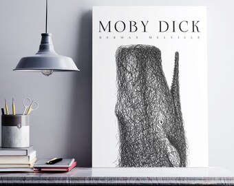 Moby-Dick Print - The Whale - Herman Melville - Book Poster - Art Print