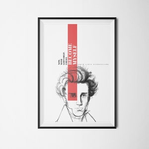 Kierkegaard Zitat Poster - Nun, mit Gottes Hilfe, werde ich selbst werden - Sofort Download