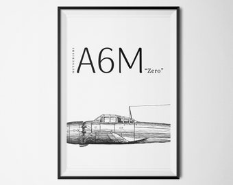 Mitsubishi A6M ZERO Poster – WWII Aviation Art Print - Etsy Australia
