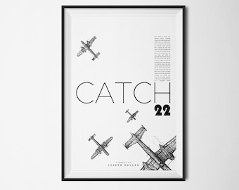 Catch 22 Joseph Heller - Book-Movie Poster - Instant Download