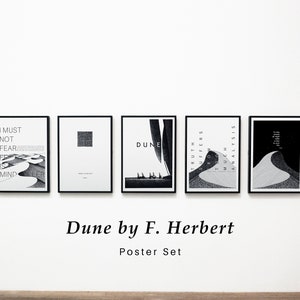 Dune Quote Prints - Set of Five Prints - Frank Herbert - Minimalist Dune Poster
