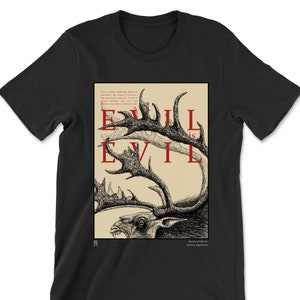 Geralt of Rivia Quote T Shirt - Evil is Evil - &quot;I’d rather not choose at all&quot; - Fiend  - Design Premium Unisex T-Shirt - Black