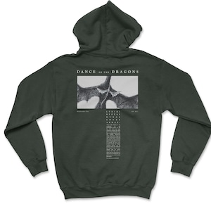 HOTD - Dance of the Dragons - Valyrian - Soves, Arrax! - Arrax and Vhagar - Design Unisex Pullover Hoodie - Gildan 18500 - Forest Green