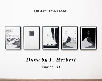 D. Zitat Prints: Frank Herbert Minimalist Poster Set (Digitaler Download)