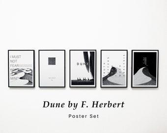 Dune Quote Prints - Set of Five Prints - Frank Herbert - Minimalist Dune Poster