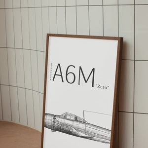 Mitsubishi A6M Zero Print - Ww2 Japanese Fighter Plane - Minimalist ...