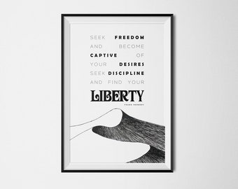Dune Quote Poster - Frank Herbert - Find Your Liberty - Instant Download