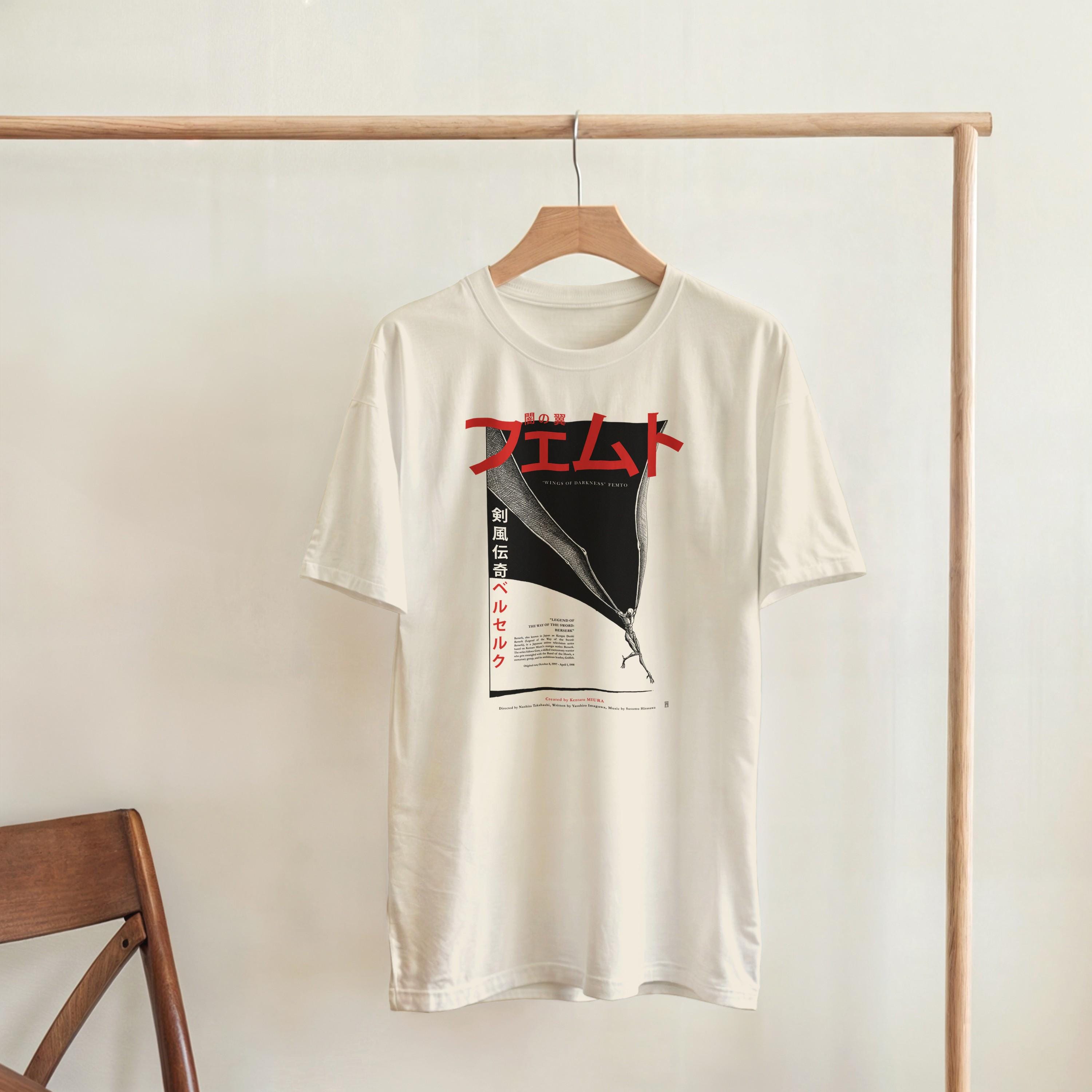 BERSERK ベルセルク プリント Tシャツ グリフィス フェムト 黒アーク