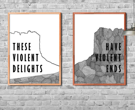 These Violent Delights Have Violent Ends Westworld Shakespeare crosshatching Poster Ink Drawing Handmade Art Print These Violent Delights Have Violent Ends Westworld Shakespeare crosshatching Poster Ink Drawing Handmade Art Print
