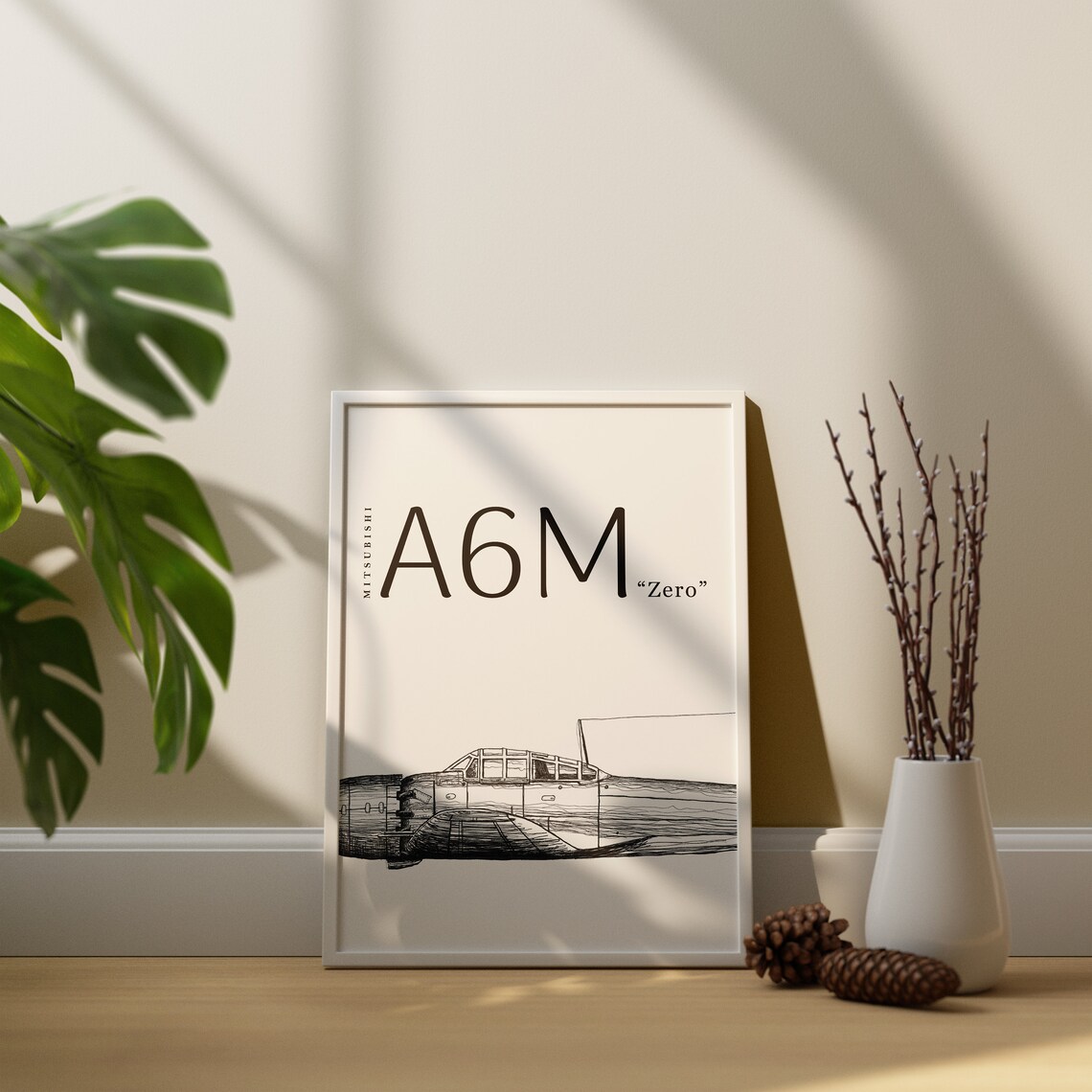 Mitsubishi A6M Zero Print - Ww2 Japanese Fighter Plane - Minimalist ...