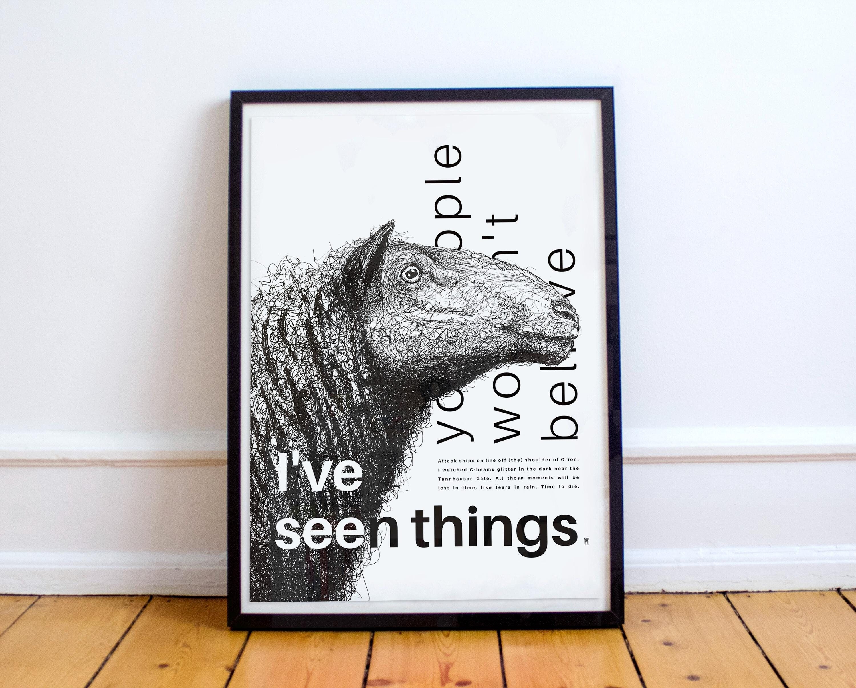 Blade Runner 'Tears in Rain' Monologue Poster: Sci-Fi Art Print