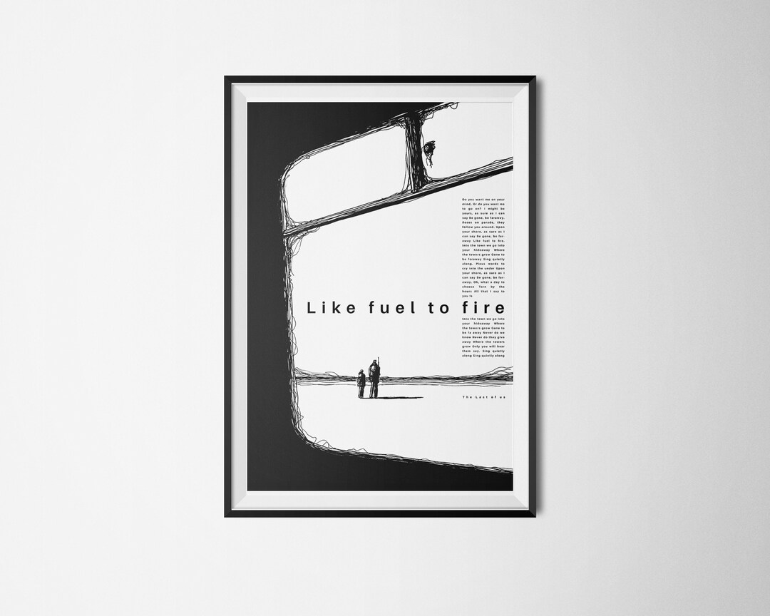 Ellie and Joel TLOU Lyrics Poster Fuel to Fire Agnes Obel Song Print