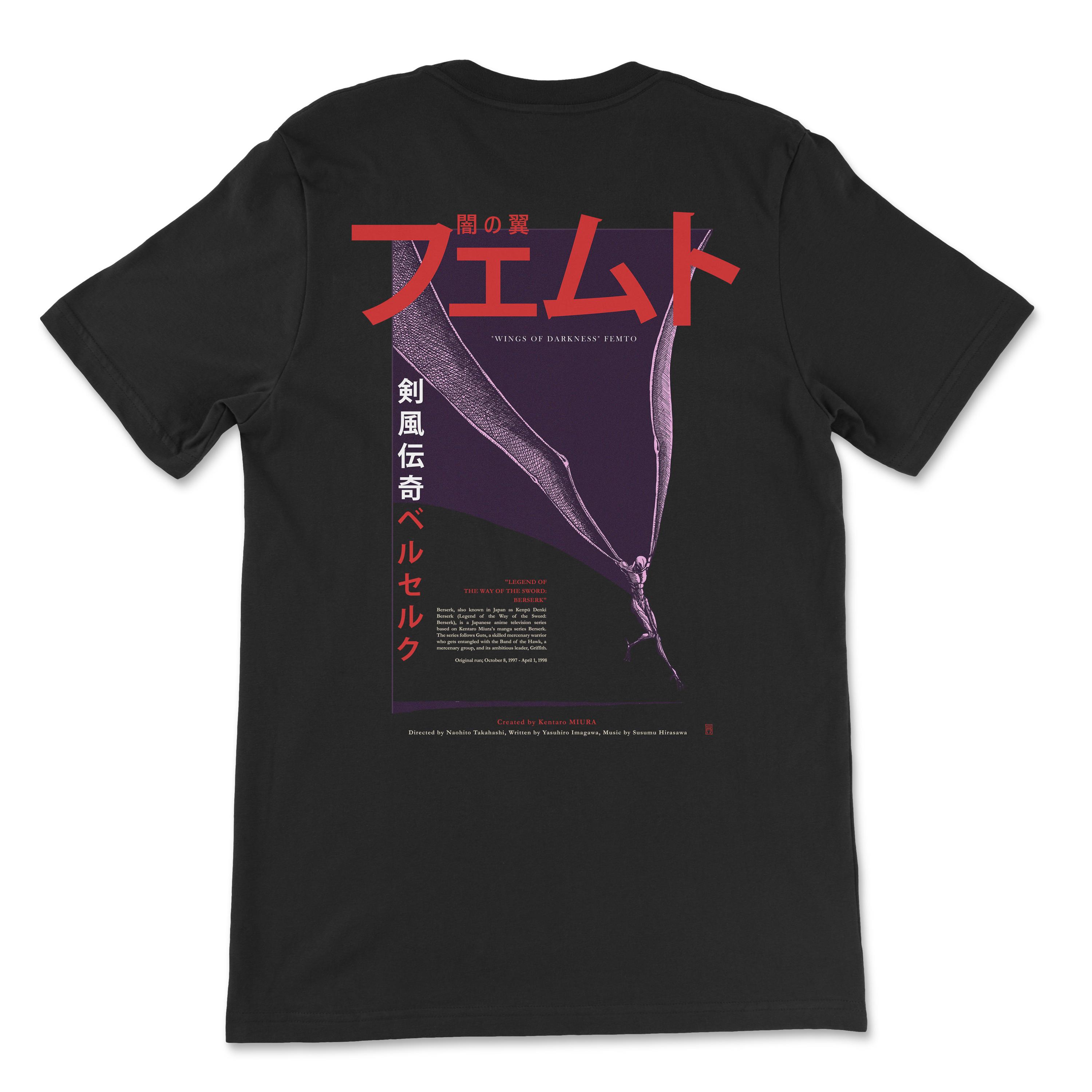 ベルセルク グリフィス フェムト Tシャツ 闇の翼 アニメデザイン 
