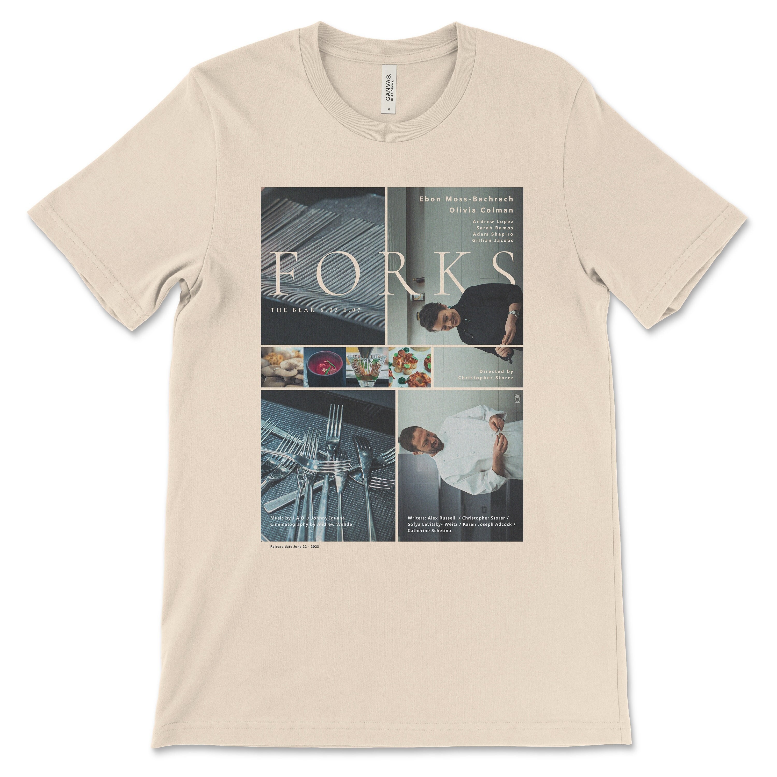 Maglietta con poster alternativo di The Bear - S02E07 - Forks - Maglietta unisex premium di design - Crema morbida