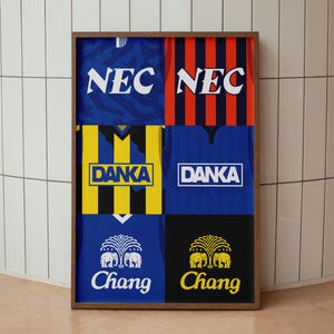 Everton FC Retro Shirts Quadrate Poster | Home Decor Ungerahmt Fußballverein Druck Wandkunst Klassisch Kit A4 A3 A2 A1 A0