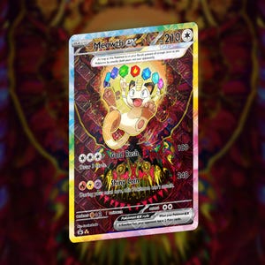 Cartão personalizado Meowth Terastallize | Cartão holográfico TCG