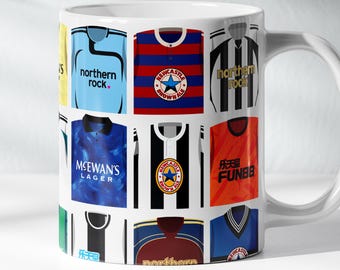 Taza del Newcastle United / Taza de cerámica de 325 ml con la historia de los equipos de fútbol clásicos